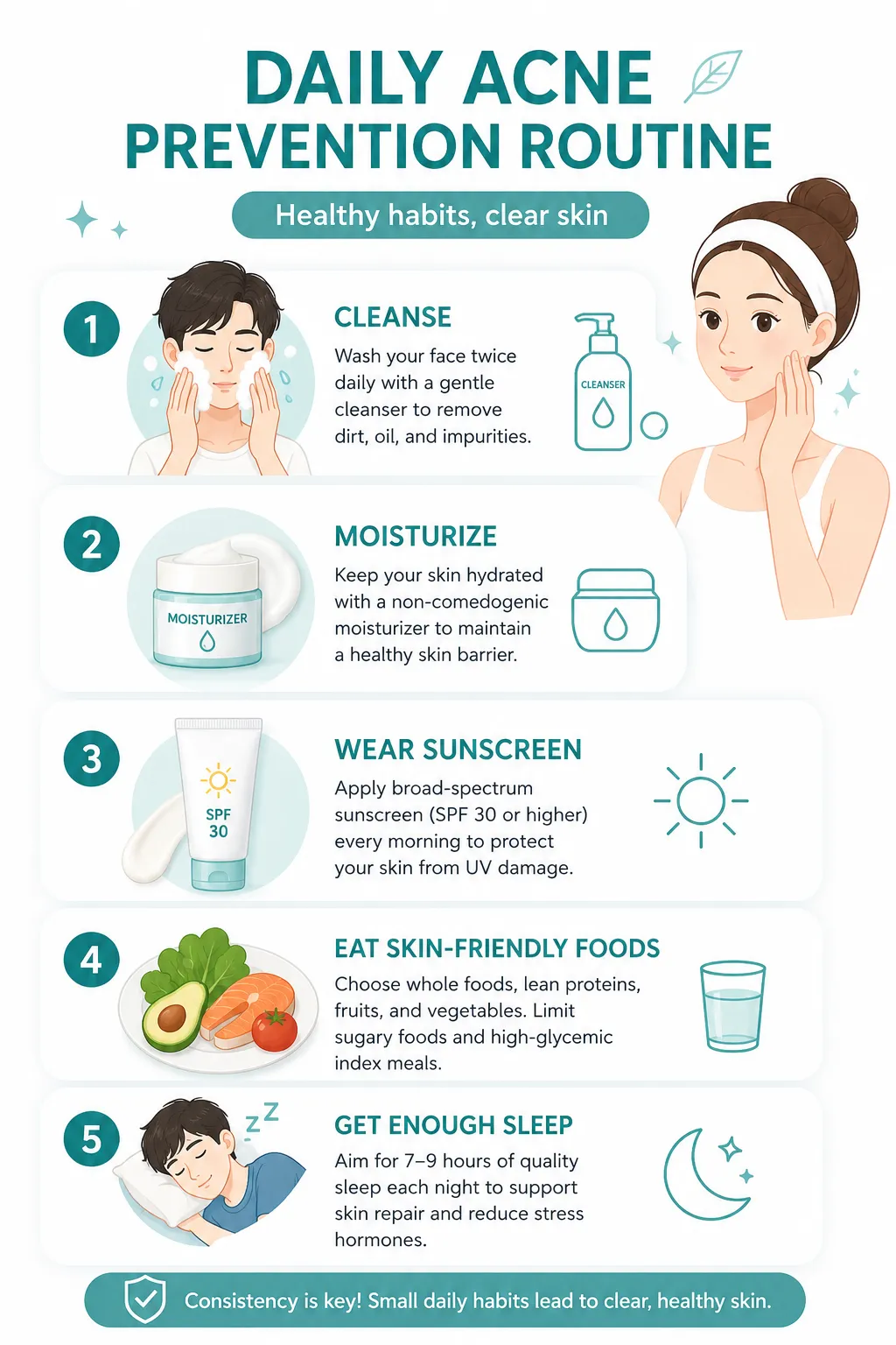 Daily acne prevention routine
