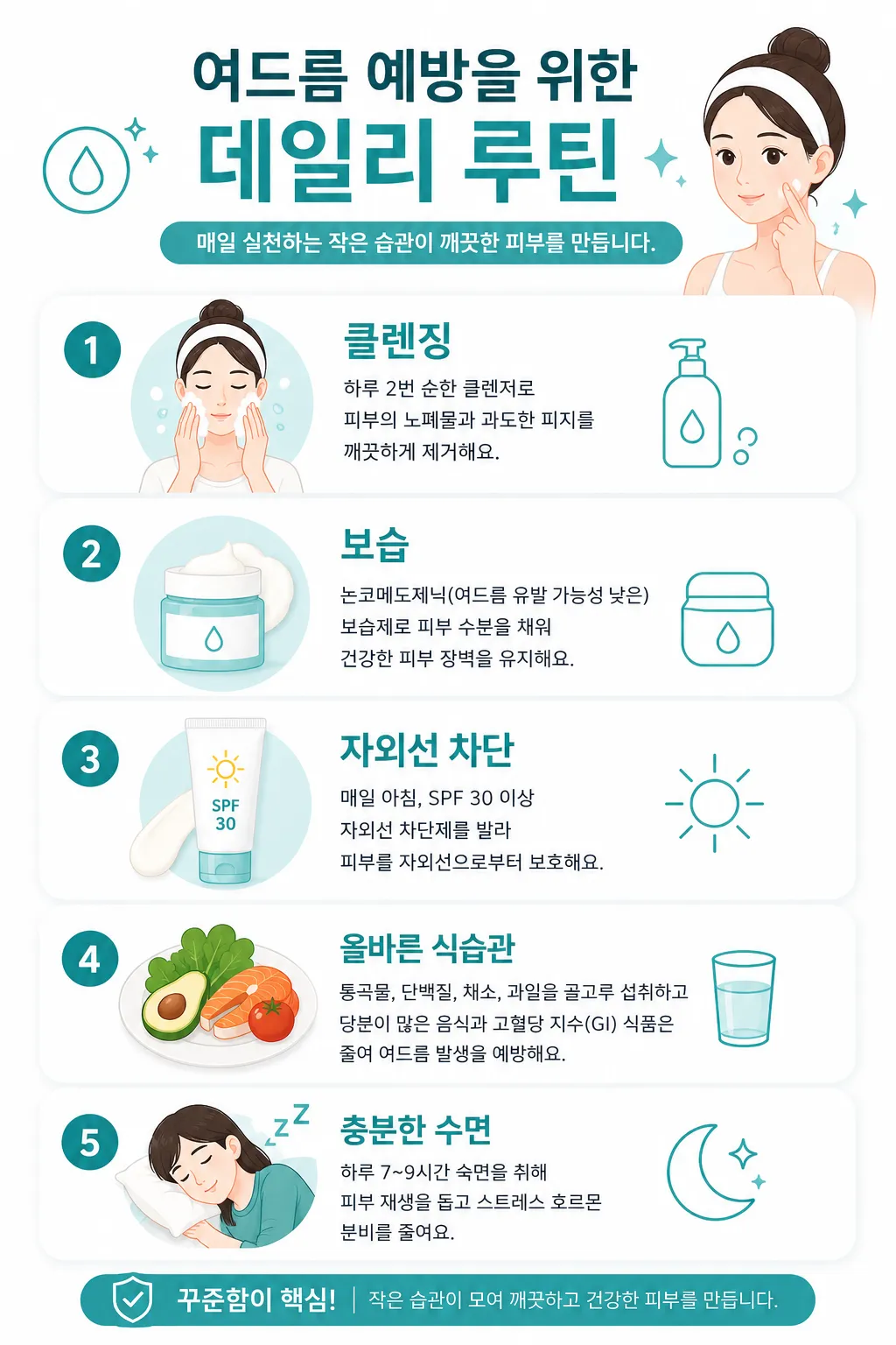 여드름 예방을 위한 일상 루틴