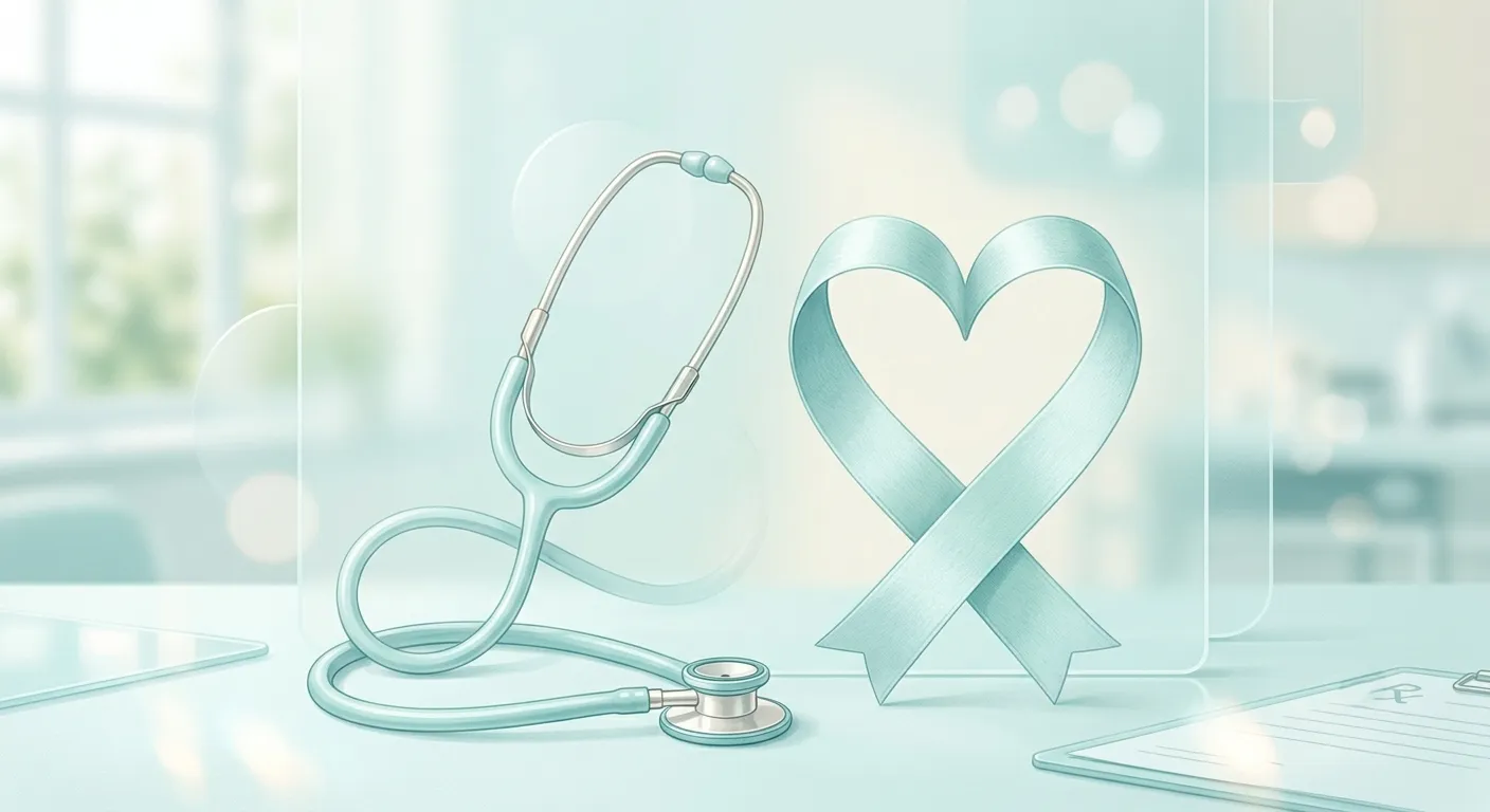 Hero image for an article on herpes and STD myths and facts, a calm mint-blue toned minimal medical illustration