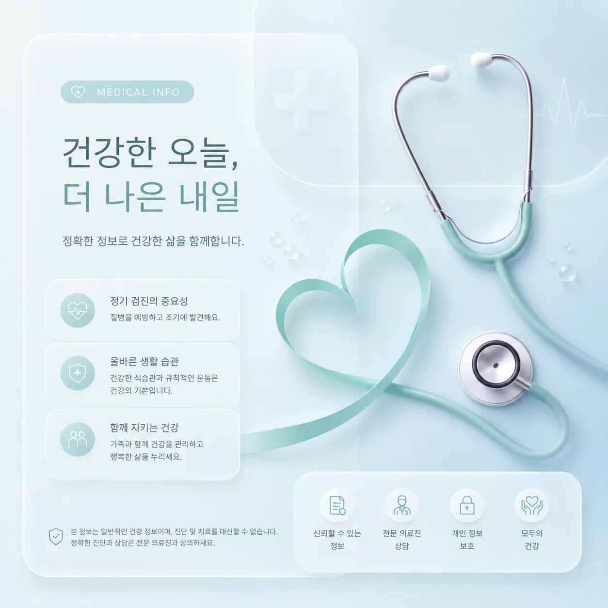헤르페스와 성병에 대한 오해와 진실을 다루는 건강 정보 아티클의 대표 이미지, 차분한 민트-블루 톤의 미니멀 의료 일러스트