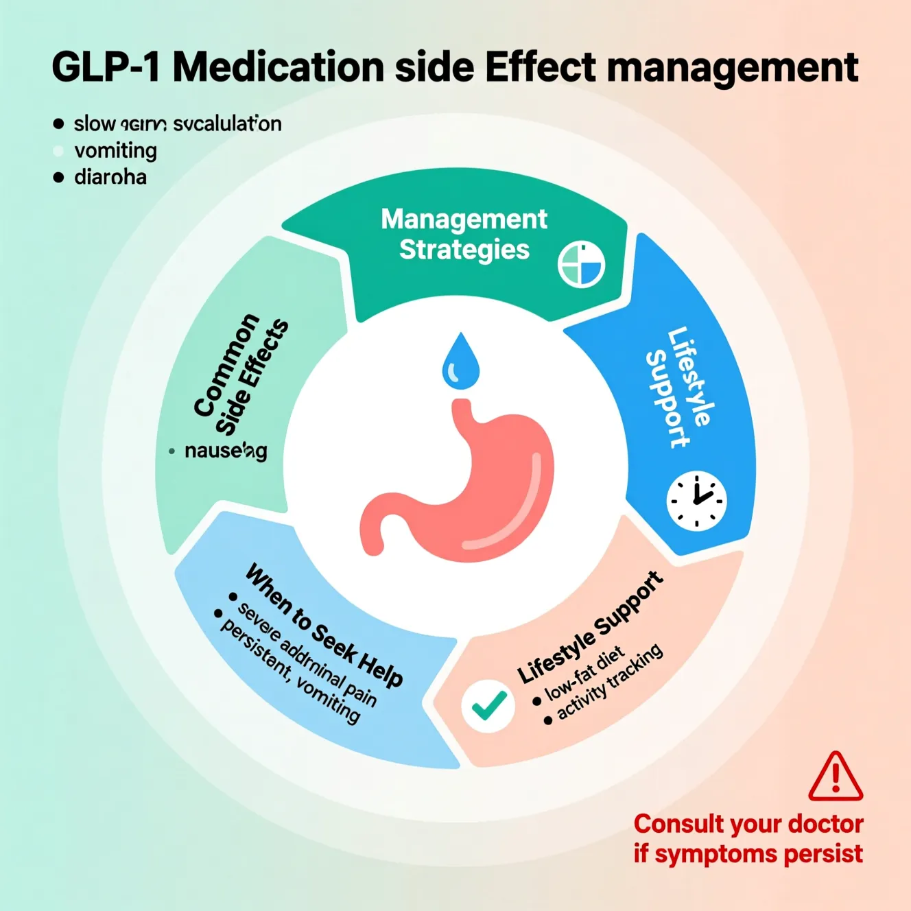 GLP-1 side effects management infographic