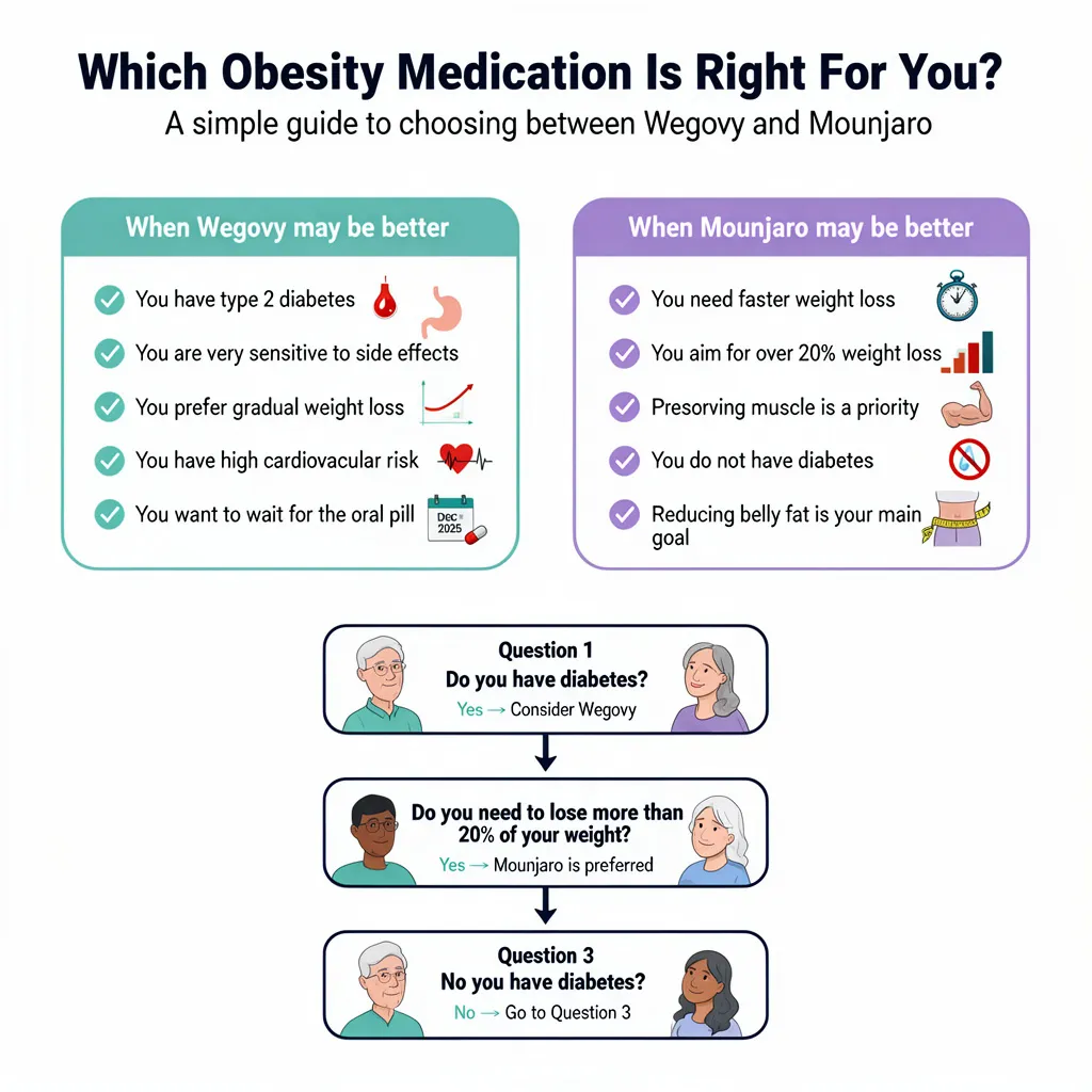 Weight loss drug selection infographic