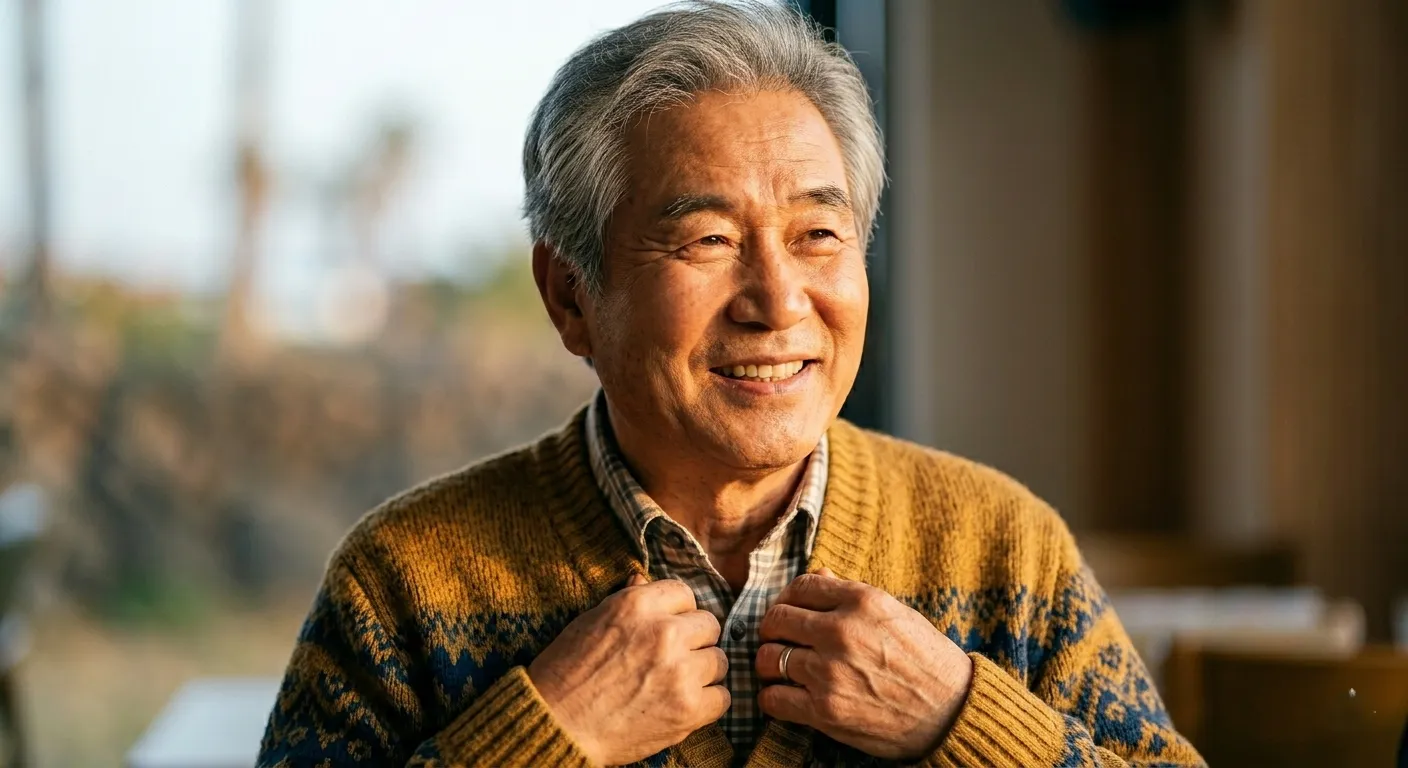 Smiling Korean senior in their 70s — participating in Korea's senior job program and thriving in active retirement