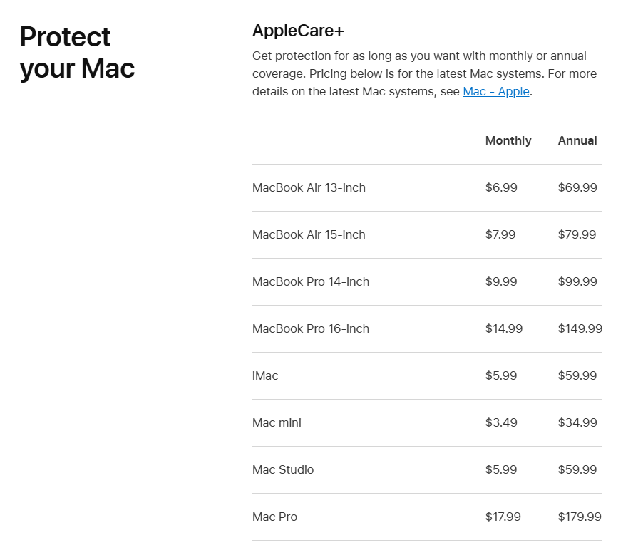 AppleCare+ 로고와 함께 방패 아이콘이 맥북을 보호하는 그래픽.