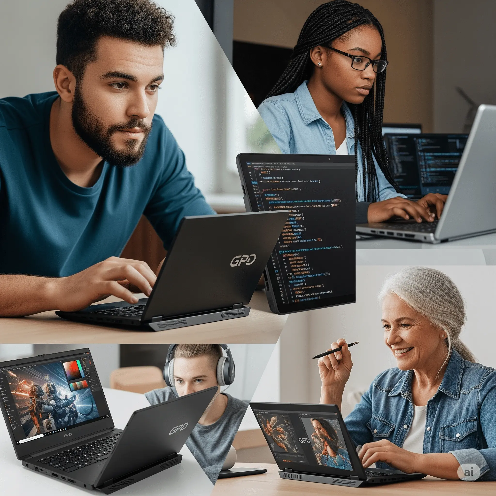 Users utilizing the GPD Pocket 5 in various environments
