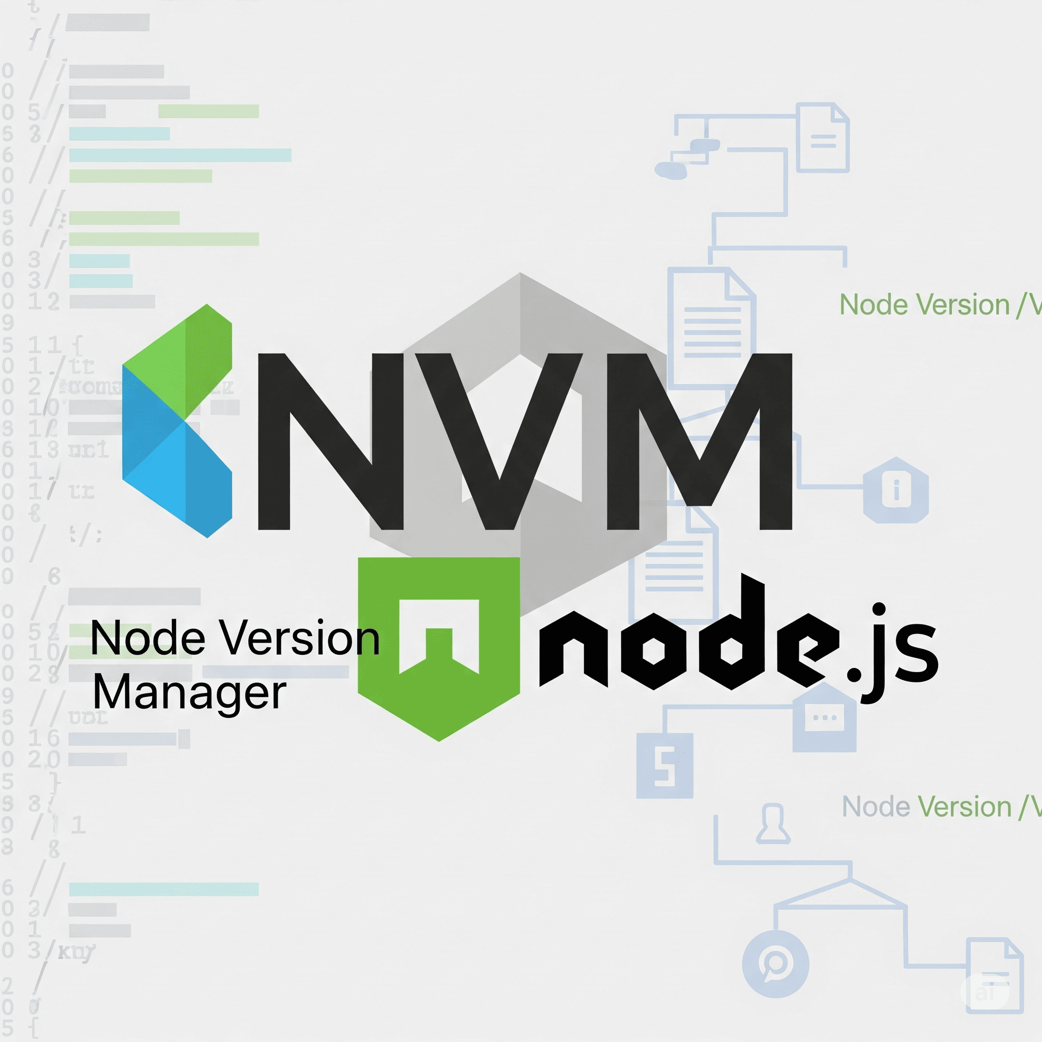 An image featuring the NVM logo and Node.js logo, symbolizing the importance of version management.