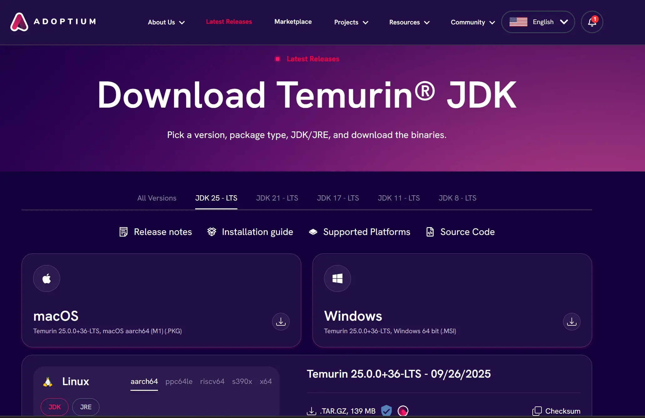 Environment variable auto-setup options in the Windows Temurin installer