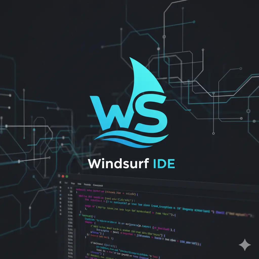 Windsurf IDE logo and coding interface