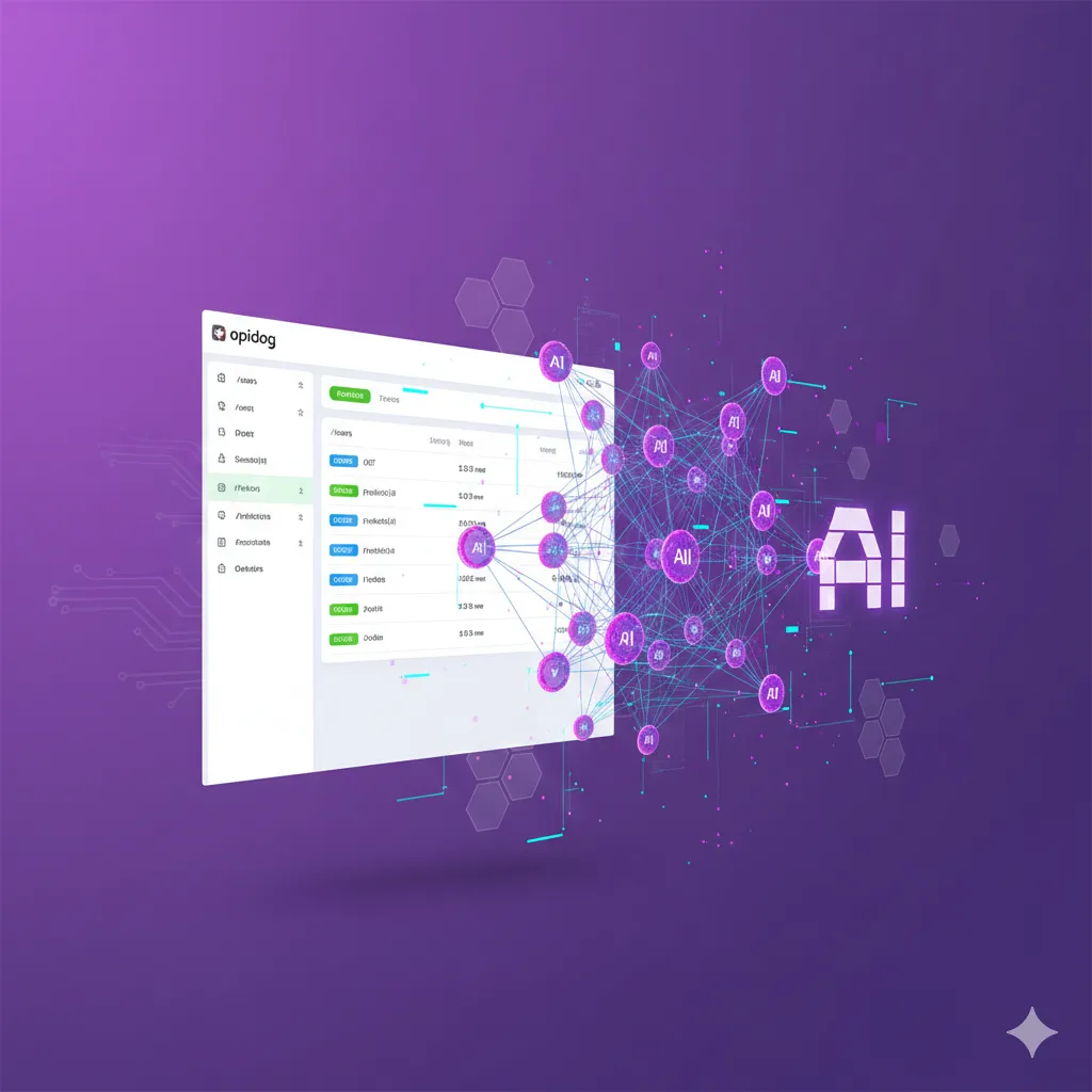 Apidog API development tool interface showing AI integration features and API endpoints visualization