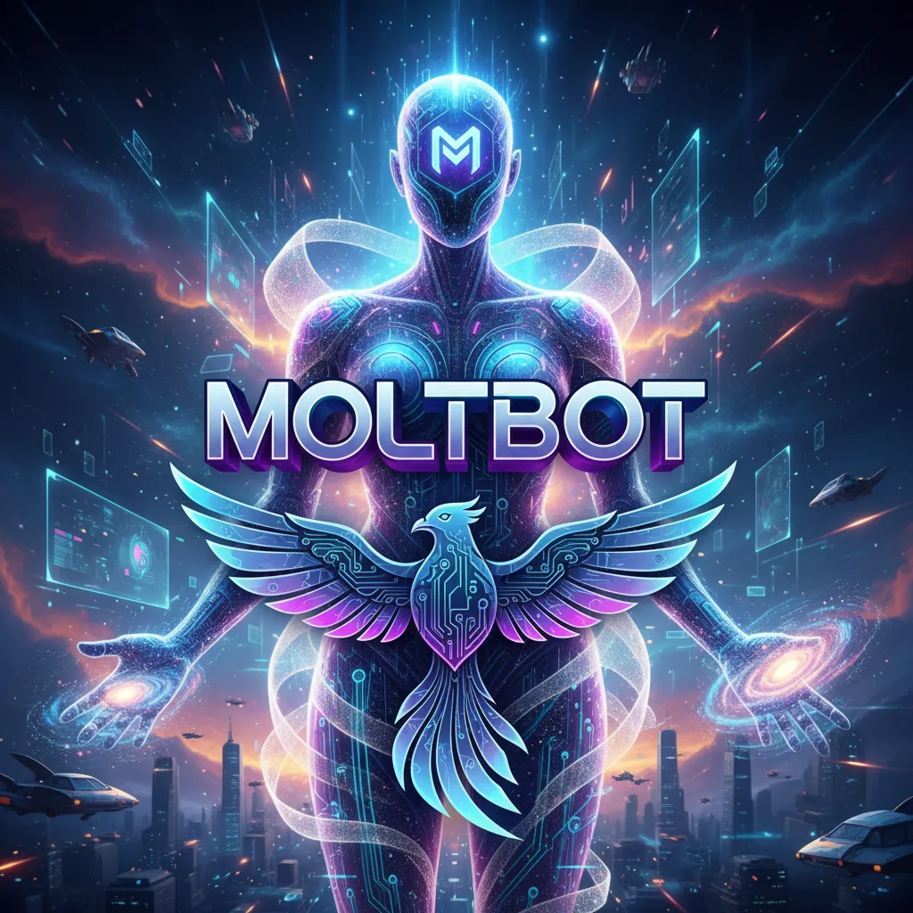 Moltbot Concept Art: An autonomous AI agent acting within the digital space