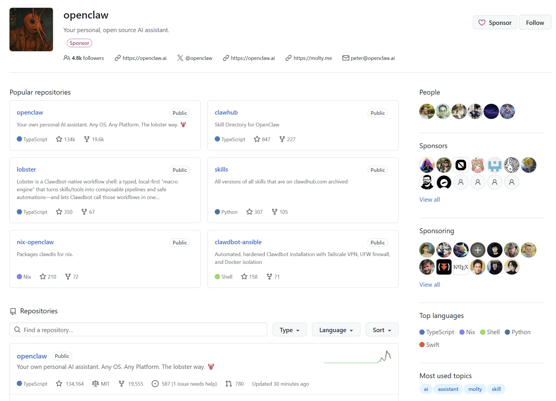 Moltbot GitHub star growth graph and Discord community activity screenshot