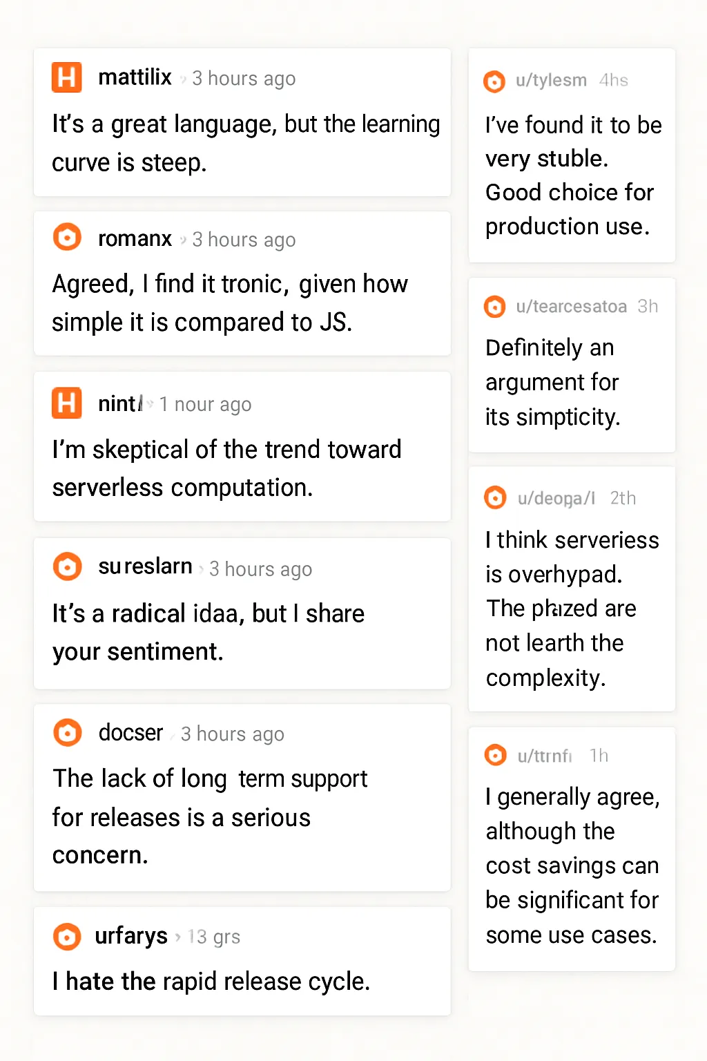 개발자 커뮤니티 반응 콜라주 - Hacker News와 Reddit에서의 WebMCP 관련 토론 스크린샷 모음