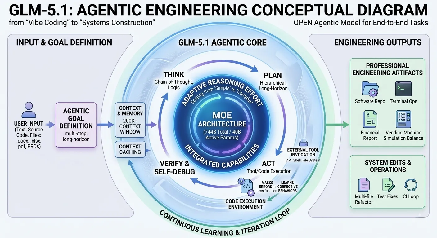 GLM-5.1의 에이전틱 엔지니어링 개념도