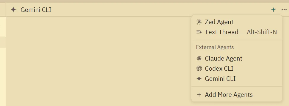 Zed IDE's AI Agent panel interface - code generation, refactoring, and natural language command processing