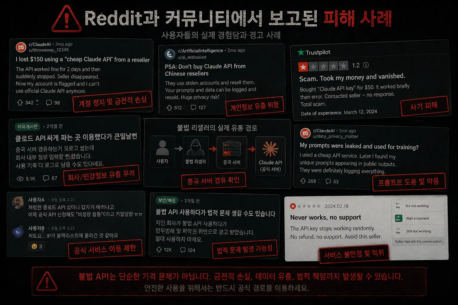 Reddit과 커뮤니티의 Claude API 사기 피해 사례