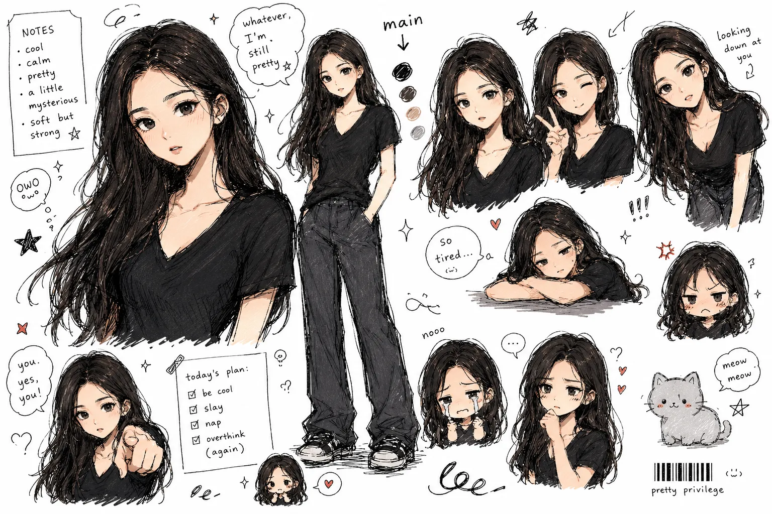 Messy doodle style keyword examples