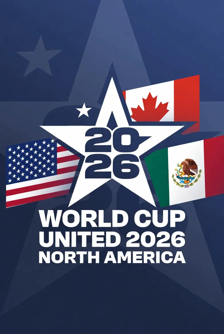2026 북중미 월드컵 공식 로고와 개최국 국기 그래픽