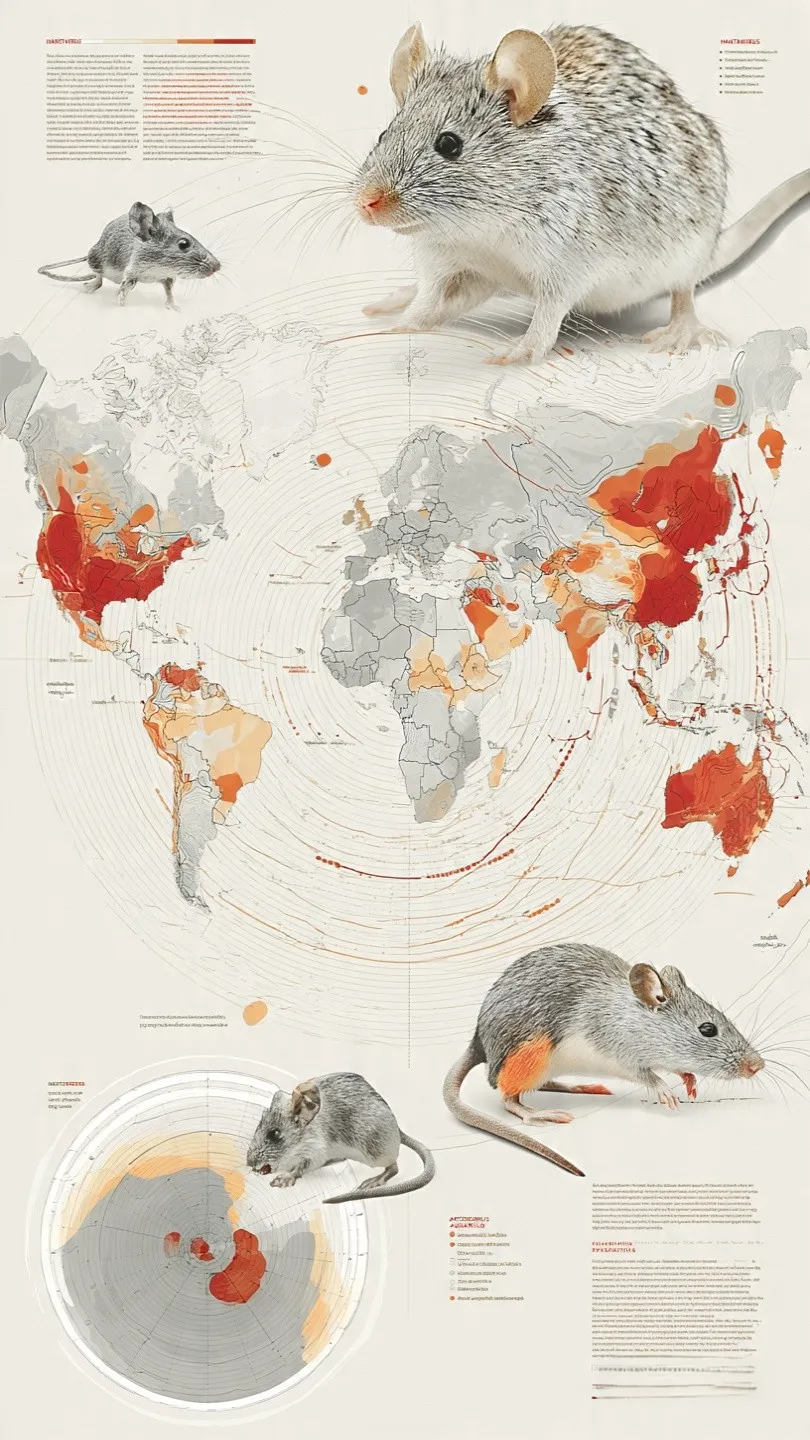 World map showing hantavirus-carrying rodent habitat expansion due to climate change — identifying new risk zones previously unexposed to the virus